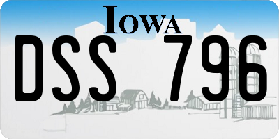 IA license plate DSS796