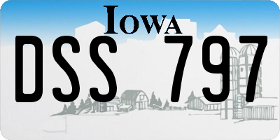 IA license plate DSS797