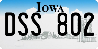 IA license plate DSS802