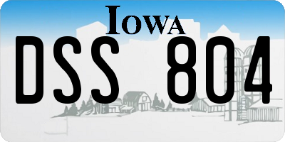 IA license plate DSS804