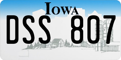 IA license plate DSS807