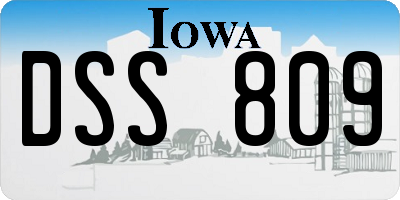 IA license plate DSS809