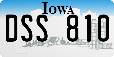 IA license plate DSS810