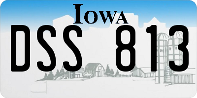 IA license plate DSS813