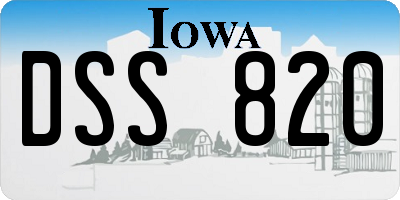 IA license plate DSS820