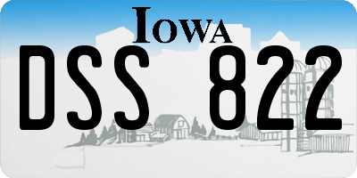 IA license plate DSS822