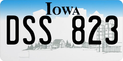 IA license plate DSS823