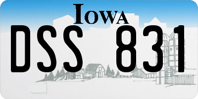 IA license plate DSS831