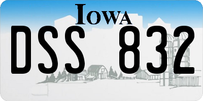 IA license plate DSS832