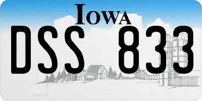 IA license plate DSS833