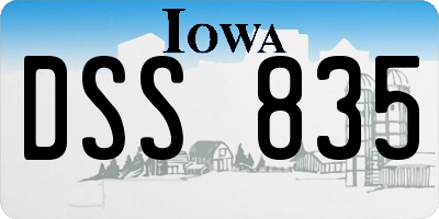 IA license plate DSS835