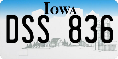 IA license plate DSS836