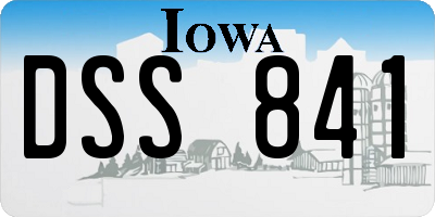 IA license plate DSS841