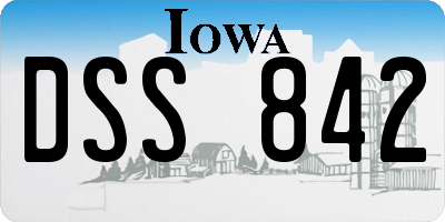 IA license plate DSS842