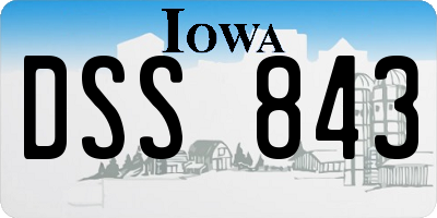 IA license plate DSS843
