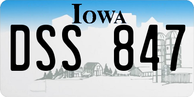 IA license plate DSS847