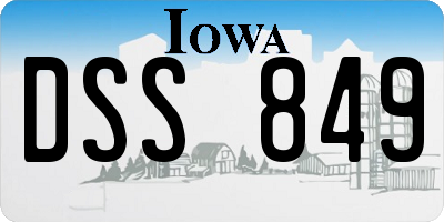 IA license plate DSS849