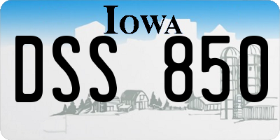 IA license plate DSS850