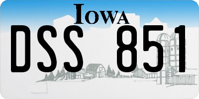 IA license plate DSS851