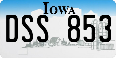 IA license plate DSS853