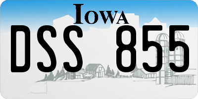 IA license plate DSS855