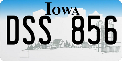 IA license plate DSS856