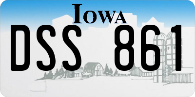 IA license plate DSS861