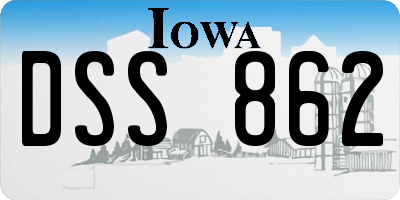 IA license plate DSS862