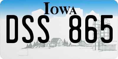 IA license plate DSS865