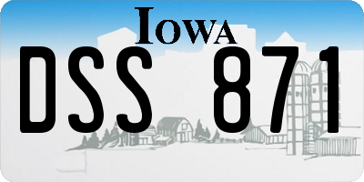 IA license plate DSS871