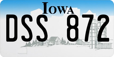 IA license plate DSS872