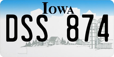IA license plate DSS874