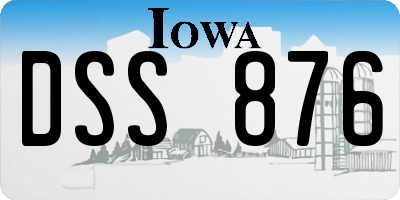 IA license plate DSS876