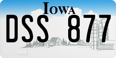 IA license plate DSS877