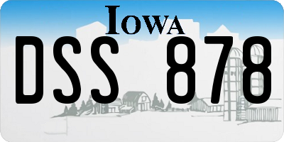 IA license plate DSS878