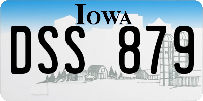 IA license plate DSS879