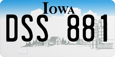 IA license plate DSS881