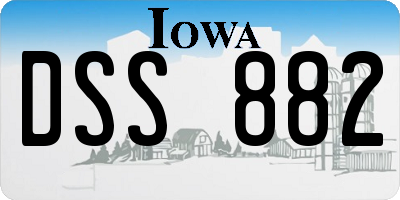 IA license plate DSS882