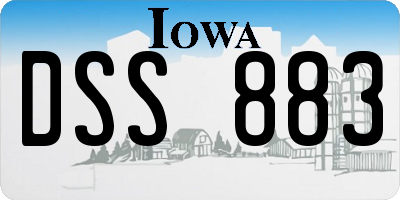 IA license plate DSS883
