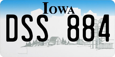 IA license plate DSS884
