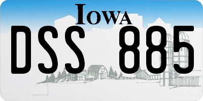 IA license plate DSS885