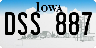 IA license plate DSS887