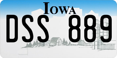 IA license plate DSS889