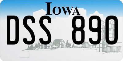 IA license plate DSS890