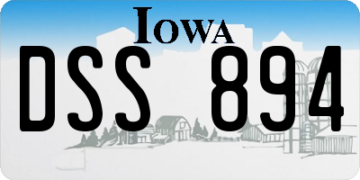 IA license plate DSS894
