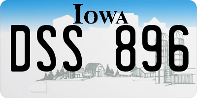 IA license plate DSS896
