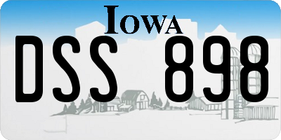IA license plate DSS898