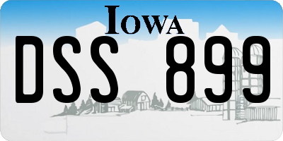 IA license plate DSS899