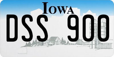 IA license plate DSS900