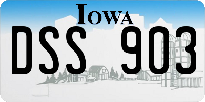 IA license plate DSS903